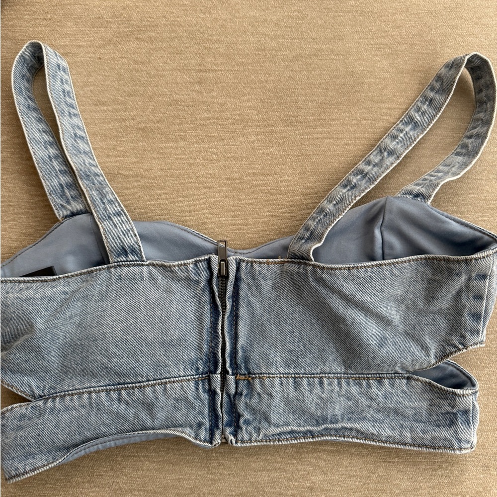 Denim Blue Crop Top revolve